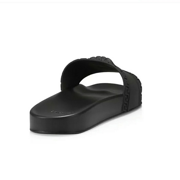 Versace - Logo-Embossed Rubber Slides - Black ( Mens US 9) - Picture 5 of 9
